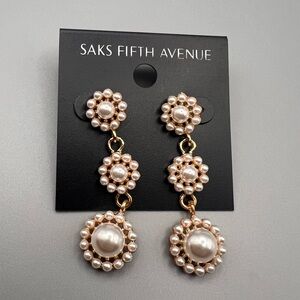 ✨ Saks Fifth Avenue Pearl Drop Earrings ✨